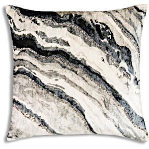 Bold pattern pillows inspired by rock texture will make a brilliant statement in any room.