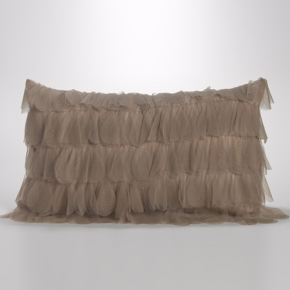 Couture Dreams Chichi Decorative Pillow - Sable Petal - Ivory Jute