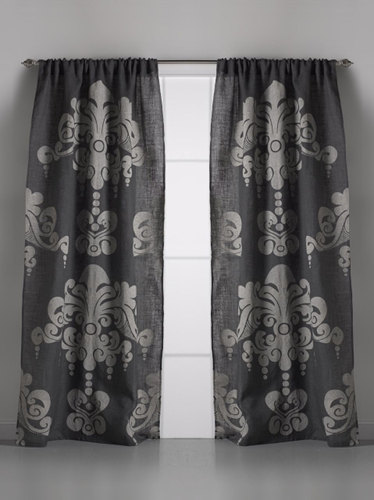 Couture Dreams Enchantique Jute Window Curtain - Slate Grey