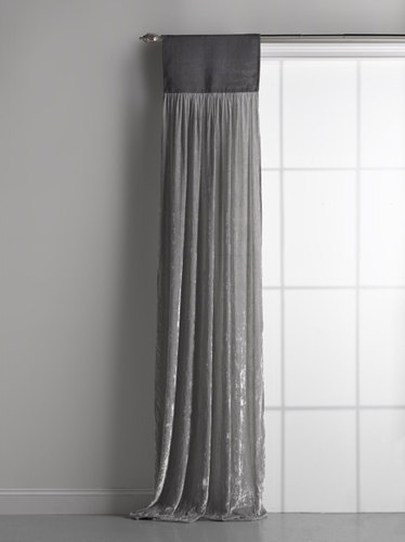 Couture Dreams Luscious Soft Earth Silk Velvet and Natural Jute Window Curtain - Platinum.