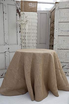 Couture Dreams Solid Jute Tablecloth.