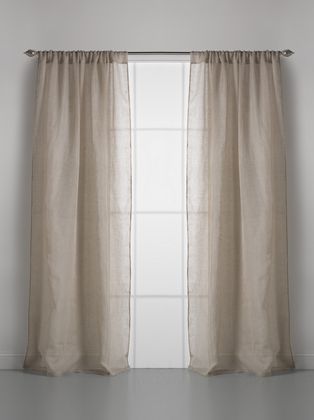 Couture Dreams Solid Linen Gauze Window Curtain - Natural