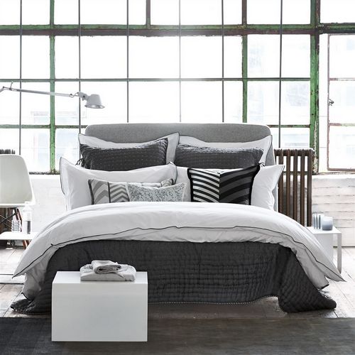 Designers Guild Astor Charcoal and Dove Bedding - View #2