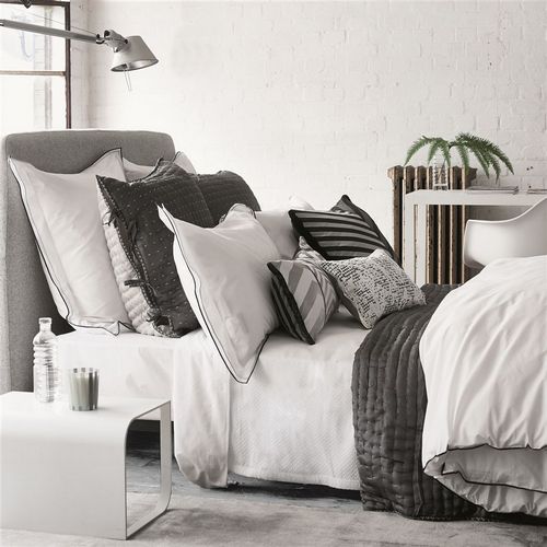 Designers Guild Astor Charcoal and Dove Bedding - View #1