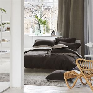 Designers Guild Astor Biella Espresso & Birch Linen Bedding - View #1.