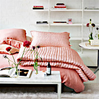 Designers Guild Chenervard Blossom & Peach Quilts & Pillowcases