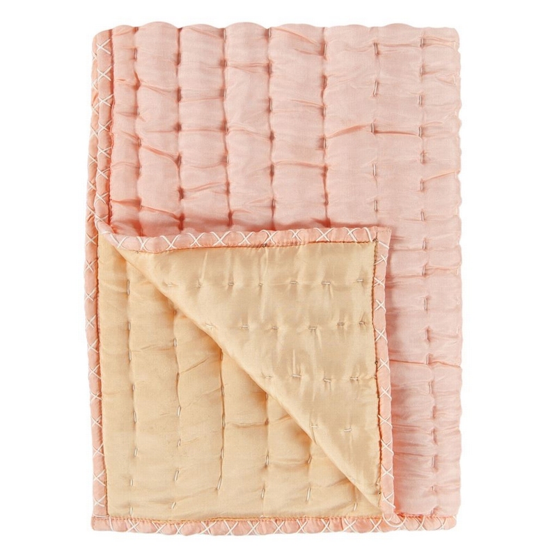 Designers Guild Chenevard - Blossom & Peach Quilted Coverlet