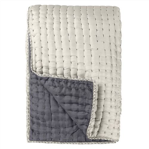 Designers Guild Chenevard - Silver & Slate Quilted Coverlet