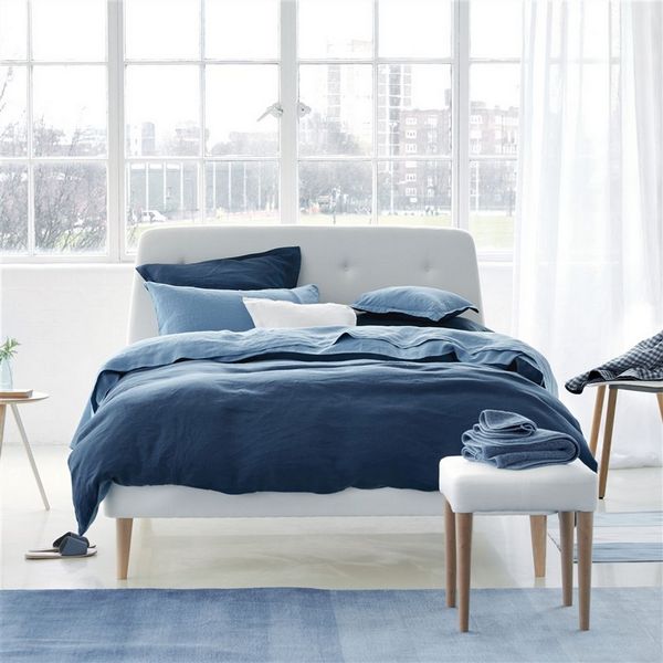 Designers Guild Biella Midnight and Wedgwood Bedding - View #1.