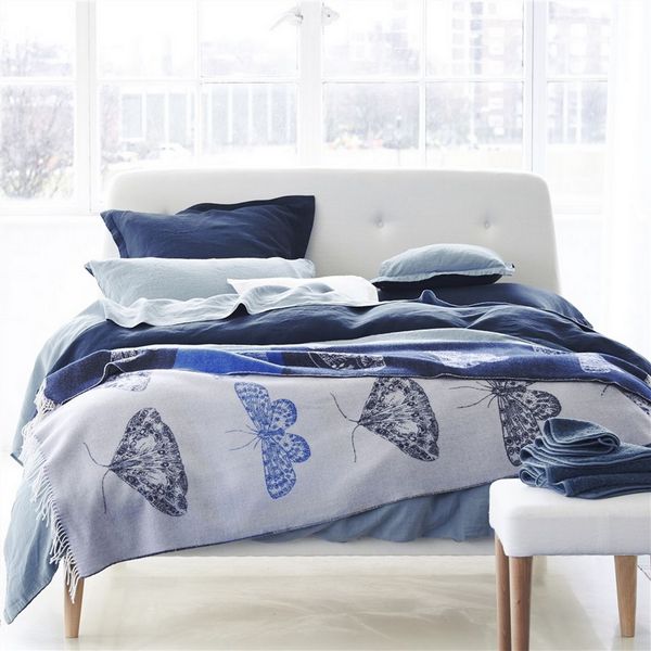 Designers Guild Biella Midnight and Wedgwood Bedding - View #4.