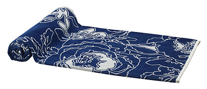 Elaiva Allurments Blue Graphic Flowers Beach Towels