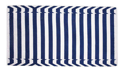 Elaiva Allurements Blue Nauticals Stripes Beach Towels - Horizontal View