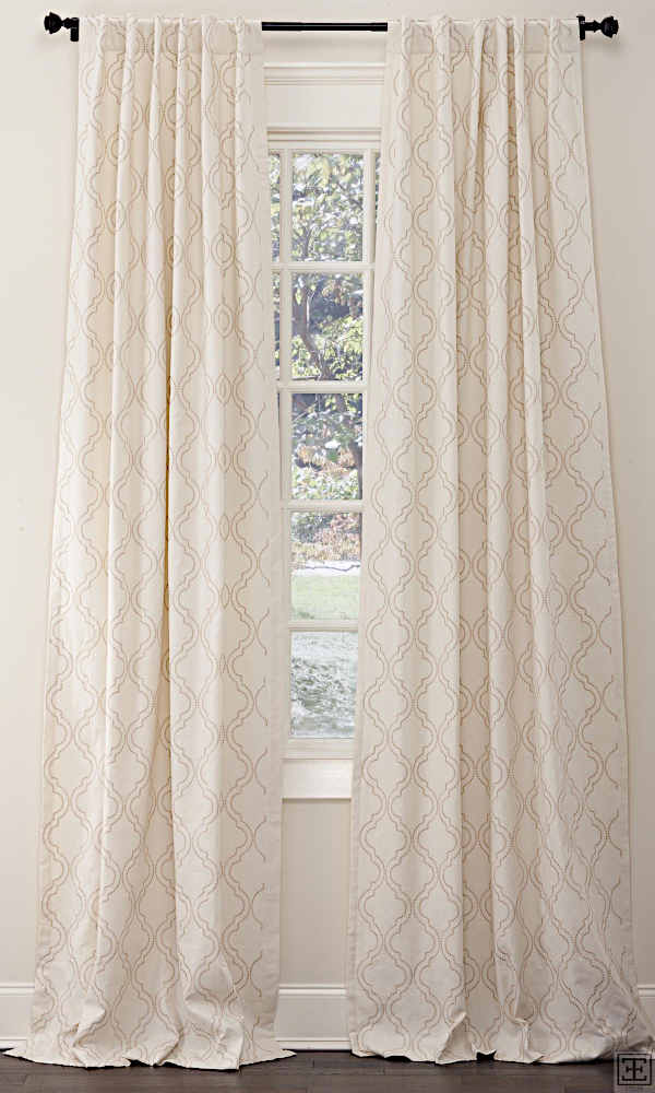Drapery - Vertical double wavy circular lines that go in and out add dimension and luxury to any room.