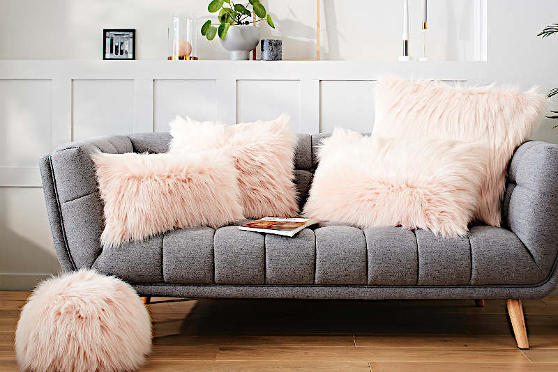Evelyne Prelonge Himalaya Blush Faux Fur Decorative Pillow
