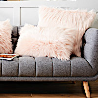 Evelyne Prelonge Himalaya Blush Luxe Faux Fur Bedding and Accessories