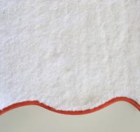 Home Treasures Antalya Bath Towels Scallop Piping Close-up  - White/Lobster.