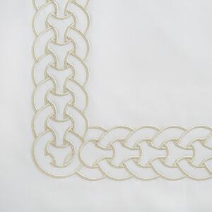 Home Treasures Linens Links - Embroidered Bedding Close-up - Cream.