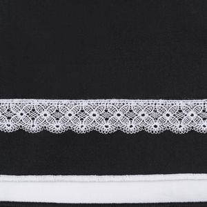 Home Treasures Linens Lola Lace Bedding Collection - Black/White/White Lace.