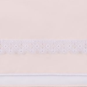 Home Treasures Linens Lola Lace Bedding Collection - Light Pink/White/White Lace.