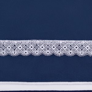 Home Treasures Linens Lola Lace Bedding Collection - Navy/White/White Lace.