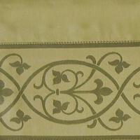 Home Treasures Bedding Milano Sheeting Collection Fabric - Green Gold Narrow Border.