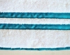 Home Treasures Ribbons Towel Close-up - White/Teal.