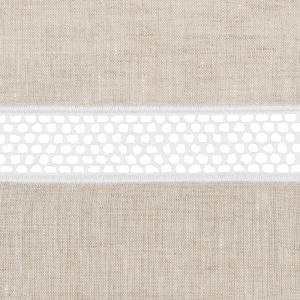Home Treasures Riley Table Linen sample - Provenza Light Natural/White Lace.