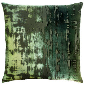 Kevin O'Brien Studio Brush Stroke Velvet Throw Pillow in Evergreen color (14x20).