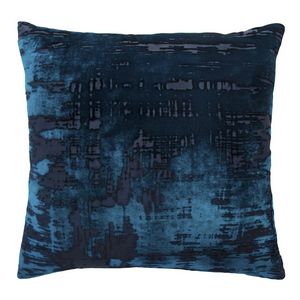 Kevin O'Brien Studio Brush Stroke Velvet Throw Pillow in Cobalt Black color.