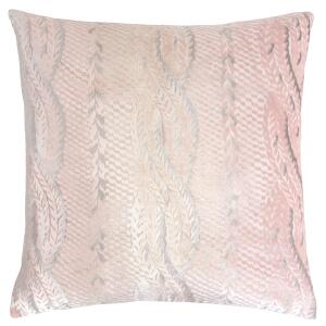 Kevin O'Brien Studio Cable Knit Velvet Decorative Pillow - Blush