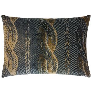 Kevin O'Brien Studio Cable Knit Velvet Decorative Pillow - Copper Ivy (14x20)