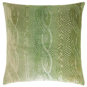 Kevin O'Brien Studio Cable Knit Velvet Decorative Pillow - Grass