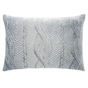 Kevin O'Brien Studio Cable Knit Velvet Decorative Pillow - Mineral (14x20)