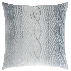 Kevin O'Brien Studio Cable Knit Velvet Decorative Pillow - Mineral