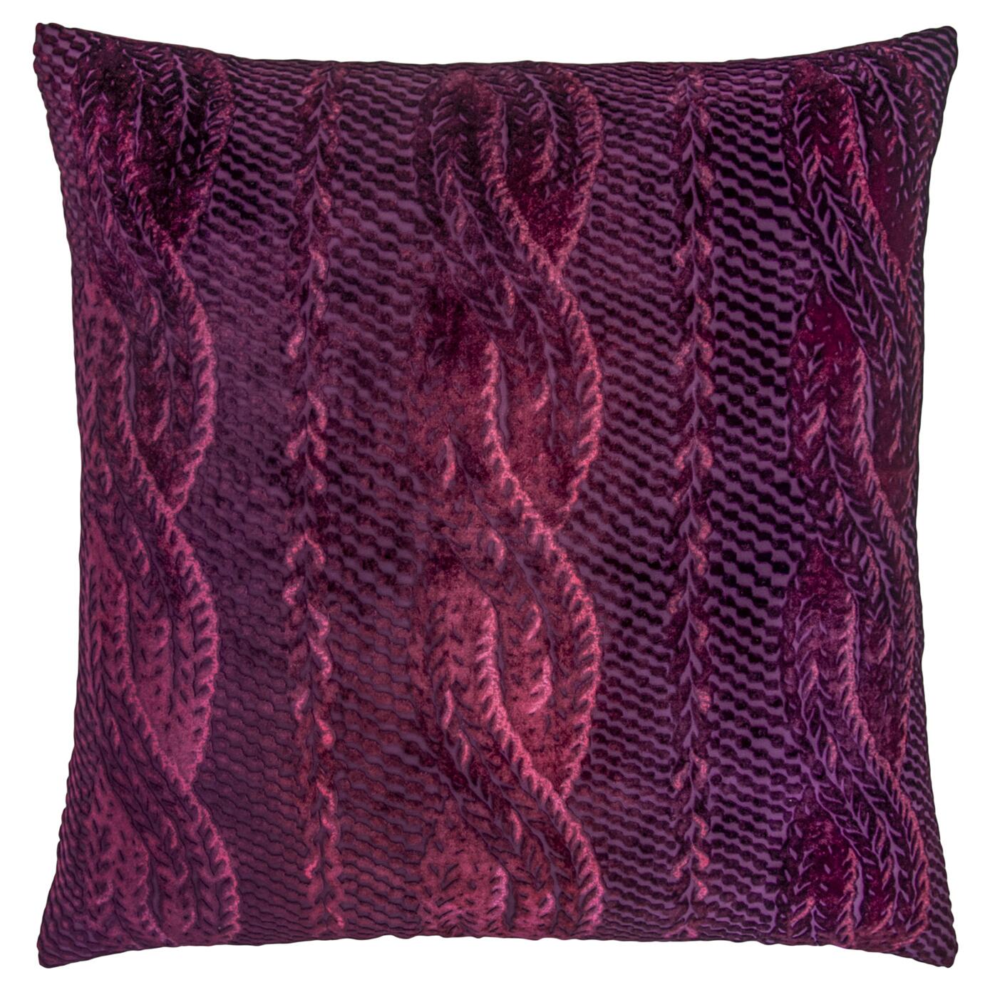 Kevin OBrien Studio Cable Knit  Velvet  Decorative Pillow 