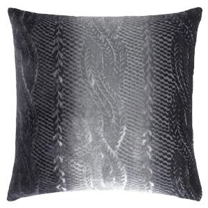 Kevin O'Brien Studio Cable Knit Velvet Decorative Pillow - Smoke