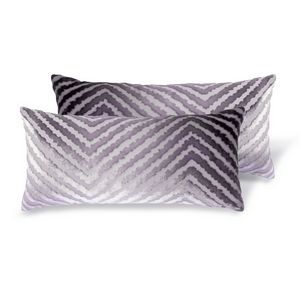 Kevin OBrien Studio Chevron Velvet Decorative Pillow - Thistle (7x15).