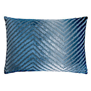 Kevin OBrien Studio Chevron Velvet Decorative Pillow - Denim.