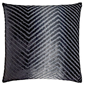 Kevin OBrien Studio Chevron Velvet Decorative Pillow - Smoke.
