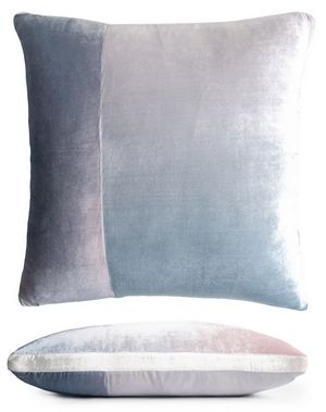 Kevin O'Brien Studio Color Block Velvet Throw Pillow in color Moonstone (Front)