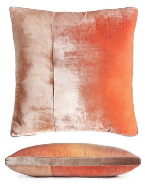 Kevin O'Brien Studio Color Block Velvet Throw Pillow in color Sunstone (Front)