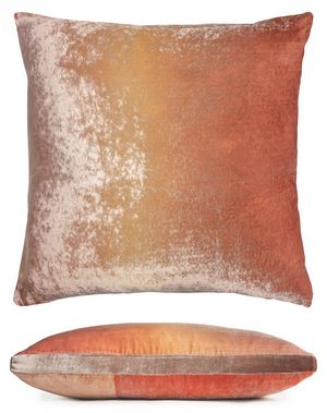 Kevin O'Brien Studio Color Block Velvet Throw Pillow in color Sunstone (Back)