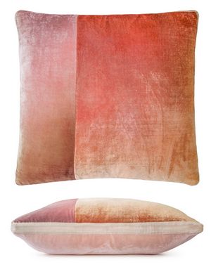 Kevin O'Brien Studio Color Block Velvet Throw Pillow in color Blush (Front)