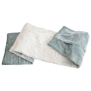 Kevin O'Brien Studio Dip Dyed Quilted Velvet Throw - Sage White Shown in 50x100
