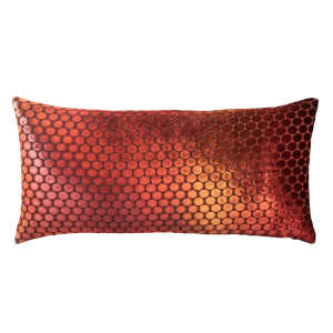 Kevin O'Brien Studio Dots Velvet Paprika Decorative Pillow (12x24)