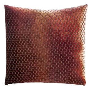 Kevin O'Brien Studio Dots Velvet Paprika Decorative Pillow (22x22)