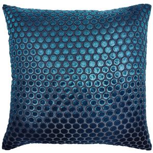 Kevin O'Brien Studio Dots Velvet Cobalt Black Decorative Pillow