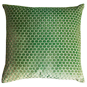 Kevin O'Brien Studio Dots Velvet Grass Decorative Pillow