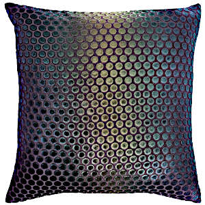 Kevin O'Brien Studio Dots Velvet Peacock Decorative Pillow