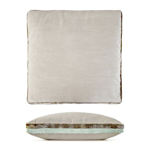 Kevin O'Brien Studio Double Tuxedo Linen/Cotton Decorative Pillow - Seaweed (22x22)